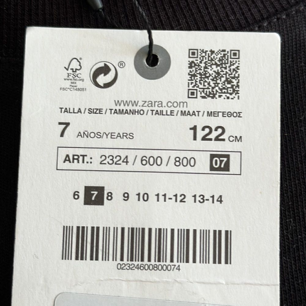 Zara Kids Black Elastic Drawcord Stopper Dress Sizes 6 & 7 NWT Runs Small - Picture 5 of 6